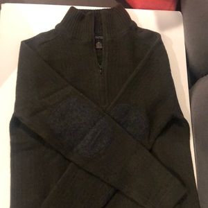 Banana Republic men’s L cashmere army green sweater with elbow patches